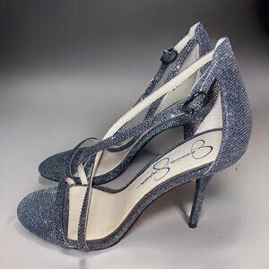 Jessica Simpson Annalesse High Heel Criss-Cross Strap Evening Sandal Size 8